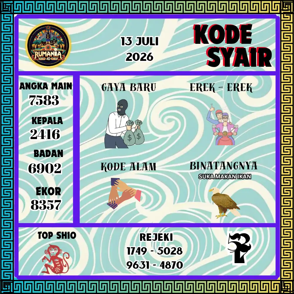 Kode Syair Rumania4D  Pools - Juli 2026
