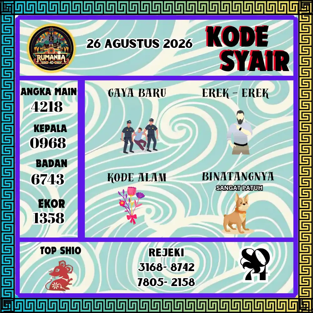 Kode Syair Rumania4D  Pools - Agustus 2026
