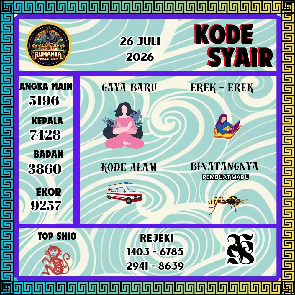 Kode Syair Rumania4D  Pools - Juli 2026
