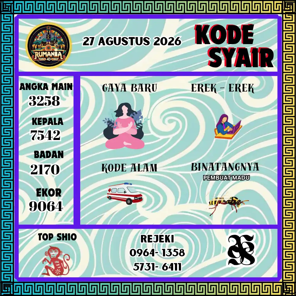 Kode Syair Rumania4D  Pools - Agustus 2026
