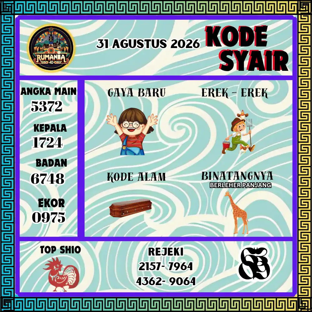 Kode Syair Rumania4D  Pools - Agustus 2026
