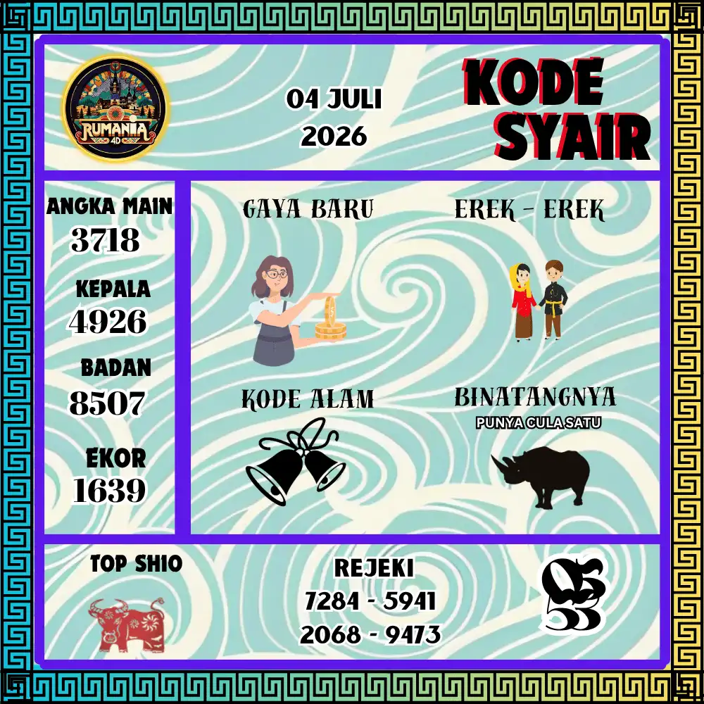 Kode Syair Rumania4D  Pools - Juli 2026
