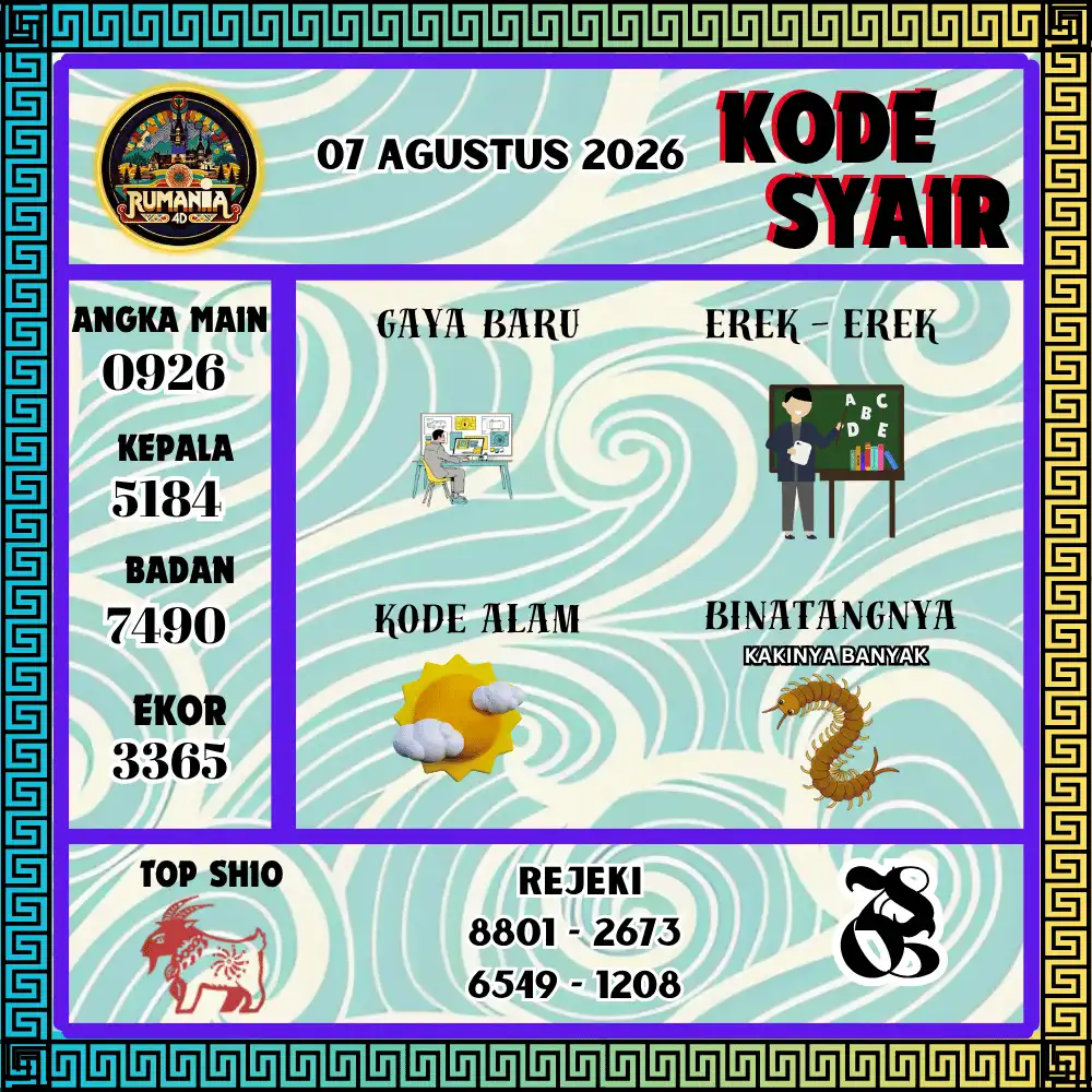 Kode Syair Rumania4D  Pools - Agustus 2026
